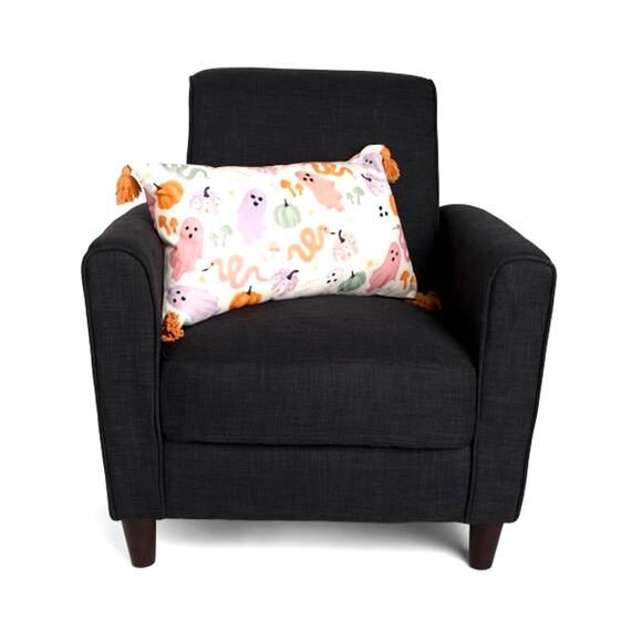 Cupcakes & Cashmere HALLOWEEN GHOST Pillow 14x24 Embroidered Pastel NEW - Picture 7 of 15